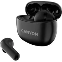 Canyon Słuchawki Tws-5, Bluetooth headset, with microphone, Bt V5.3 Jl 6983D4, Frequence Response20Hz-20Khz, battery Earbud 40Mah2Charging Case 500Mah, type-C cable length 0.24M, size 58.552.9125.5Mm, 0.036Kg, Black Art682689