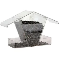 GardenFun Karmnik dla ptaków na okno/szybę, przezroczysty, akrylowy, 24X9X15Cm, z przyssawkami Gf-12910