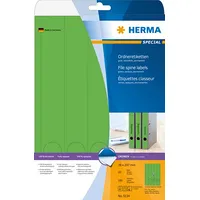 Herma Etykiety kolorowe Special 5134, na segregatory, A4, zielone , 38 x 297 mm, papier matowy nieprzejrzysty, 100 szt., zaokrąglone narożniki 5134