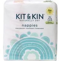 Kit And Kin Biodegradowalne Pieluszki Jednorazowe Mini 2-6Kg, Mix Wzorów, 20 szt. Kak00006