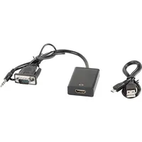Lanberg Ad-0021-Bk video cable adapter 0.2 m Hdmi Type A Standard Vga D-Sub Black