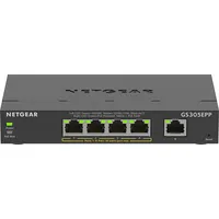 Netgear 5-Port Gigabit Ethernet High-Power Poe Plus Switch Gs305Epp Managed L2/L3 10/100/1000 Power over Black Gs305Epp-100Pes