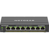 Netgear 8-Port Gigabit Ethernet High-Power Poe Plus Switch Gs308Epp Managed L2/L3 10/100/1000 Power over Black Gs308Epp-100Pes