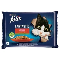 Purina Nestle Felix Fantastic country flavors meat with vegetables - chicken tomatoes, beef carrots 340G 4X 85 g Art651960