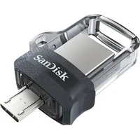 Sandisk Ultra Dual m3.0 Usb flash drive 256 Gb Type-A / Micro-Usb 3.2 Gen 1 3.1 Black,Silver,Transparent Sddd3-256G-G46