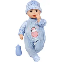 Zapf Creation Baby Annabell Little Alexander 36Cm, doll With sleeping eyes, romper suit, hat and drinking bottle 706473