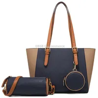 3 in 1 Fashion Simple Lady Diagonal Large Capacity HandbagNavy Blue