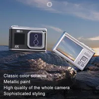 4K Hd Optical Dual Lens Digital Camera 50Mp Screen Selfie Camera, No MemoryWhite