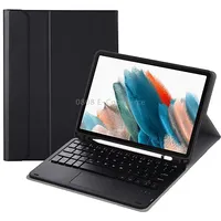 A08B-A Bluetooth Keyboard Leather Case with Pen Slot  Touchpad For Samsung Galaxy Tab A8 2021 Sm-X205 / Sm-X200Black