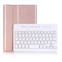 A290 For Galaxy Tab A 8.0 T290 / T295 2019 Detachable Bluetooth Keyboard Leather Tablet Case with Stand FunctionRose Gold