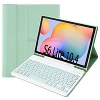 A610B Candy Color Bluetooth Keyboard Leather Case with Pen Slot For Samsung Galaxy Tab S6 Lite 10.4 inch Sm-P610 / Sm-P615Light Green