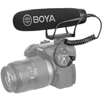 Boya By-Bm2021 Shotgun Super-Cardioid Condenser Broadcast Microphone with Windshield for Canon / Nikon Sony Dslr Cameras, Smartphones Black