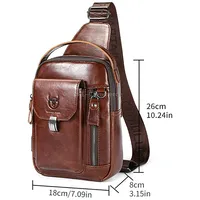Bull Captain 122 Large-Capacity Retro Cowhide Single-Shoulder Crossbody Chest Bag with Usb PortYellow
