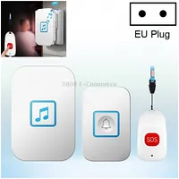 Cacazi C86 Wireless Sos Pager Doorbell Old man Child Emergency Alarm Remote Call Bell, Eu PlugWhite