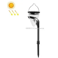 Cone-Shape Garden Decoration Solar Lawn Light Outdoor Led Ground Plug And Wall-Mounted Dual Purpose LightsWhite and Warm