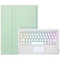 For Samsung Galaxy Tab A9 X210/X215/X215 A09B-As Candy Color Touch Backlight Bluetooth Keyboard Leather Tablet Case with Pen HolderLight Green