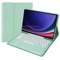 For Samsung Galaxy Tab S9 Fe A810B Pen Slot Detachable Bluetooth Keyboard Leather Tablet CaseMint Green