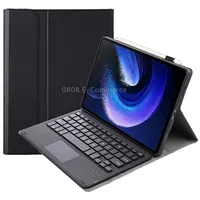 For Xiaomi Pad 6 / Pro A0N7-A Lambskin Texture Ultra-Thin Bluetooth Keyboard Leather Case with TouchpadBlack