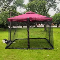 Hy-0205 300 x 230 cm Outdoor Parasol Anti-Mosquito Net Cover, Dimensions Square UmbrellasBlack