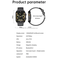 Lemfo Hk95 1.952 inch Bt5.0 Ip68 Sport Smart Watch, Support Bluetooth Call / Sleep Blood Oxygen Heart Rate Pressure Health MonitorGold