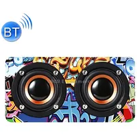 M5 Multifunctional Desktop Wooden Bluetooth Speaker Wireless LoudspeakerGraffiti Color