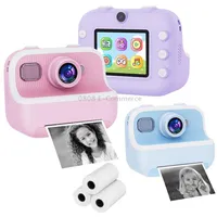 M8 2.4-Inch 1080P Hd 2400W Pixel Dual-Camera Children Thermal Printing Camera, Color Pink
