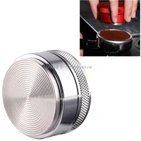 Macaron Stainless Steel Coffee Powder Flat Filling Device, SpecificationthreadSilver
