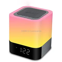 Musky Wireless Bluetooth Speaker Bedside Alarm Clock Touch Sensor Night Lamp Mini SpeakerColorful Light
