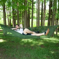 Portable Outdoor Camping Full-Automatic Nylon Parachute Hammock with Mosquito Nets, Size  290 x 140Cm Camouflage