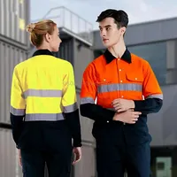 Pure Cotton Long-Sleeved Reflective Clothes Overalls Work Clothes, Size XxlSingle Reflector Pants