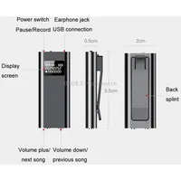 Q25 Intelligent Voice Recorder With Screen Hd Noise Canceling Back Clip Reporter, Size 4GbBlack