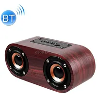 Q8 Bluetooth 4.2 Classic Wooden Double Horns SpeakerWalnut Texture