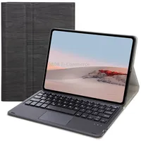 Sfgo-A Tree Texture Bluetooth Keyboard Leather Case with Touchpad For Microsoft Surface Go 3 / 2 1Black  Black