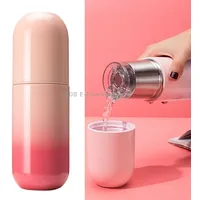 Shoke Portable Mini Insulation Cup 316 Stainless Steel Capsule Cup, Capacity 280MlRed Gradient