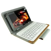 Universal Bluetooth Keyboard with Leather Tablet Case  Holder for Ainol / Pipo Ramos 9.7 inch 10.1 PcGold