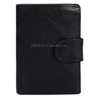Vintage Men Wallet Genuine Leather Short Wallets Male Multifunctional Cowhide Purse Coin Pocket Photo Card HolderBlack