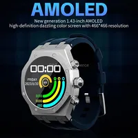 Ws-18 1.43 inch Ip67 Sport Smart Watch, Support Bluetooth Call / Sleep Blood Oxygen Heart Rate Pressure Health MonitorSilverWhite