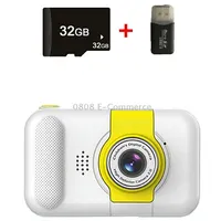 X101 Mini Hd Lens Reversible Child Camera, Color White32GCard Reader