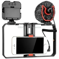 Yelangu Pc202 Ylg1801B Vlogging Live Broadcast Led Selfie Light Smartphone Video Rig Handle Stabilizer Bracket Kits with Microphone  Fill