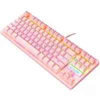 Ziyoulang K2 87 Keys Office Laptop Punk Glowing Mechanical Wired Keyboard, Cable Length 1.5M, Color Pink