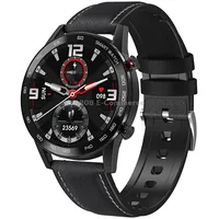 1.3 inch Touch Screen Dual-Mode Bluetooth Smart Watch, Support Sleep Monitor / Heart Rate Blood Pressure MonitoringBlack Leather Strap