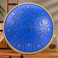 15-Tone Ethereal Drum 14-Inch Steel Tongue Hollow Sanskrit Drummer DiscBlue