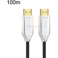 2.0 Version Hdmi Fiber Optical Line 4K Ultra High Clear Monitor Connecting Cable, Length 100M With ShaftWhite