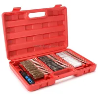 38 Pcs / Set Stainless Steel Wire Pipe Brush Nylon Copper Hex Rod Tool Cleaning BrushRed
