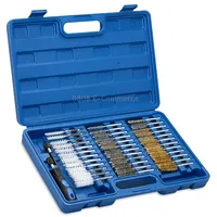 38 Pcs / Set Stainless Steel Wire Pipe Brush Nylon Copper Hex Rod Tool Cleaning BrushBlue
