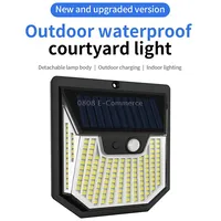 6Pcs Xy0159 159 Leds Outdoor Solar Human Body Sensor Courtyard Wall Light