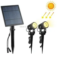 6W One for Two Solar Spotlight Outdoor Ip65 Waterproof Light Control Induction Lawn Lamp, Luminous Flux 300-400Lm Warm White
