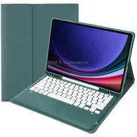 A810B For Samsung Galaxy Tab S9 Pen Slot Detachable Bluetooth Keyboard Leather Tablet CaseDark Green