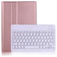 A860 For Samsung Galaxy Tab S6 10.5 inch T860 / T865 Detachable Bluetooth Keyboard Tablet Case with Pen Holder Elastic Strap Rose Gold