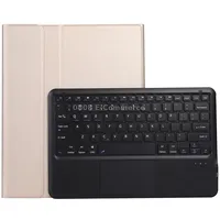 A970-A Splittable Bluetooth Keyboard Leather Tablet Case for Samsung Galaxy Tab S8 / S7 Fe T730 T970 T975, with Touchpad  HolderGold